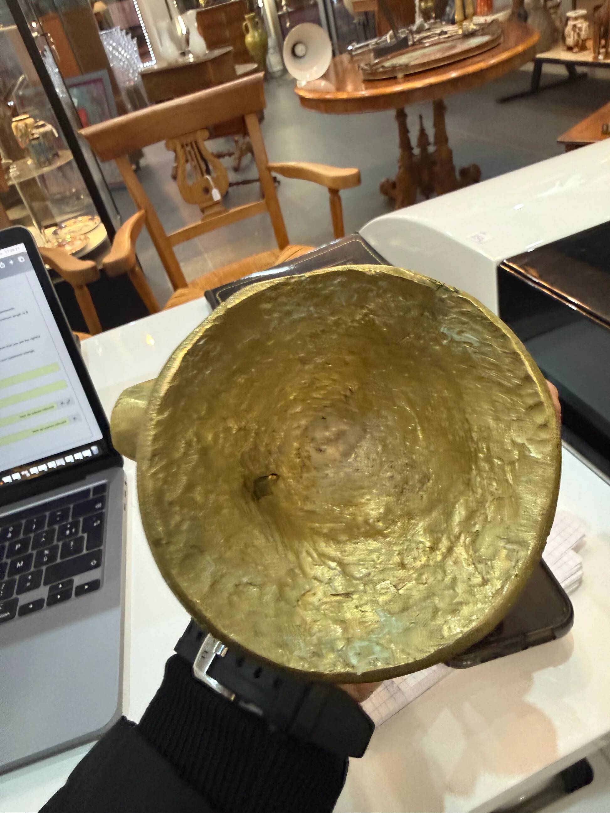 Artisanal chandelier in solid brass – Unique piece – Chad