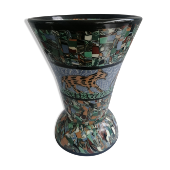 Vase Gerbino décors loups