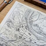 Bern, old map, printed in 1844.