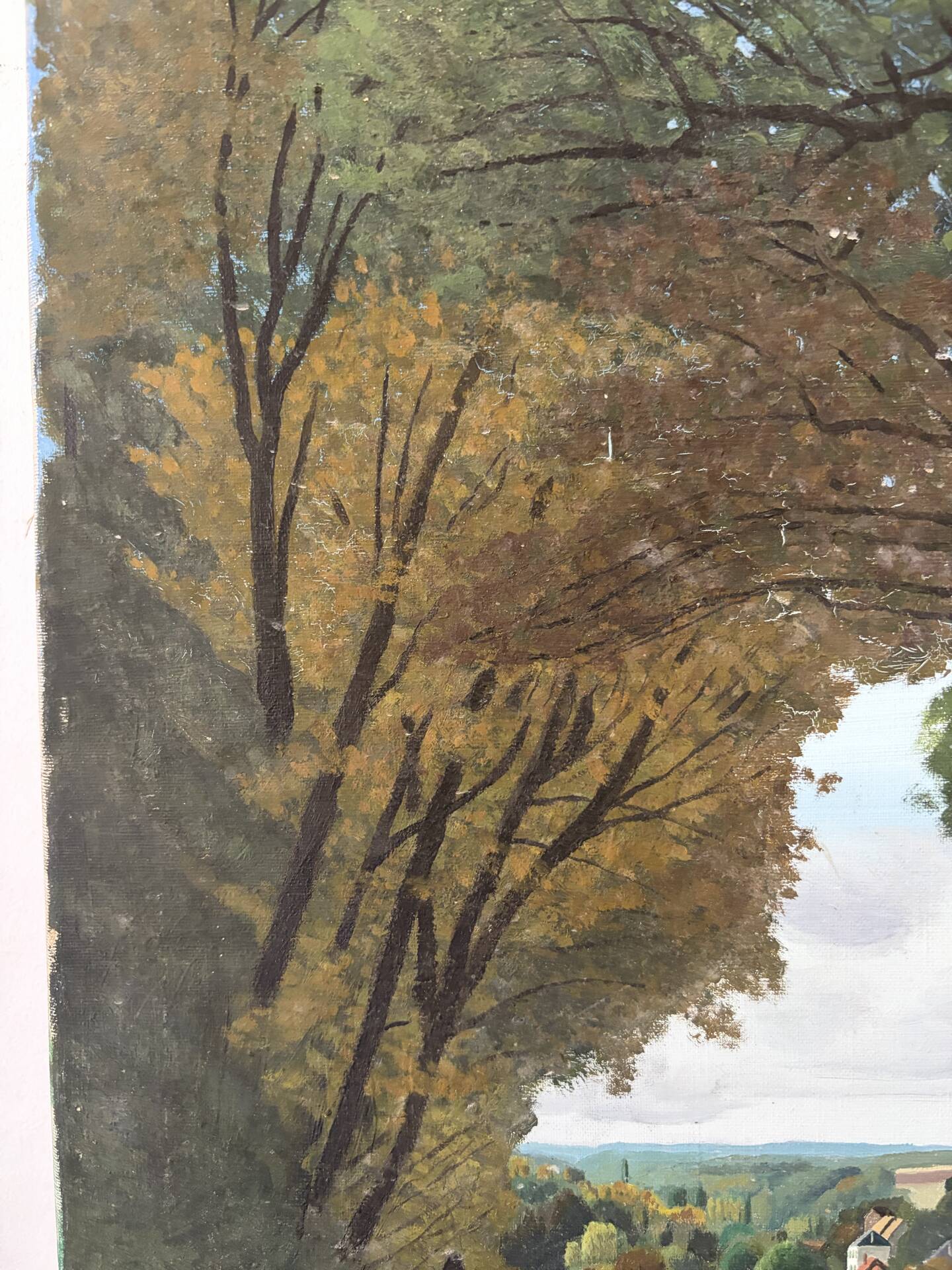 Vue sur le village, huile sur toile