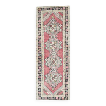 1970s Turkish Hand-Knotted Runner Rug 99x288