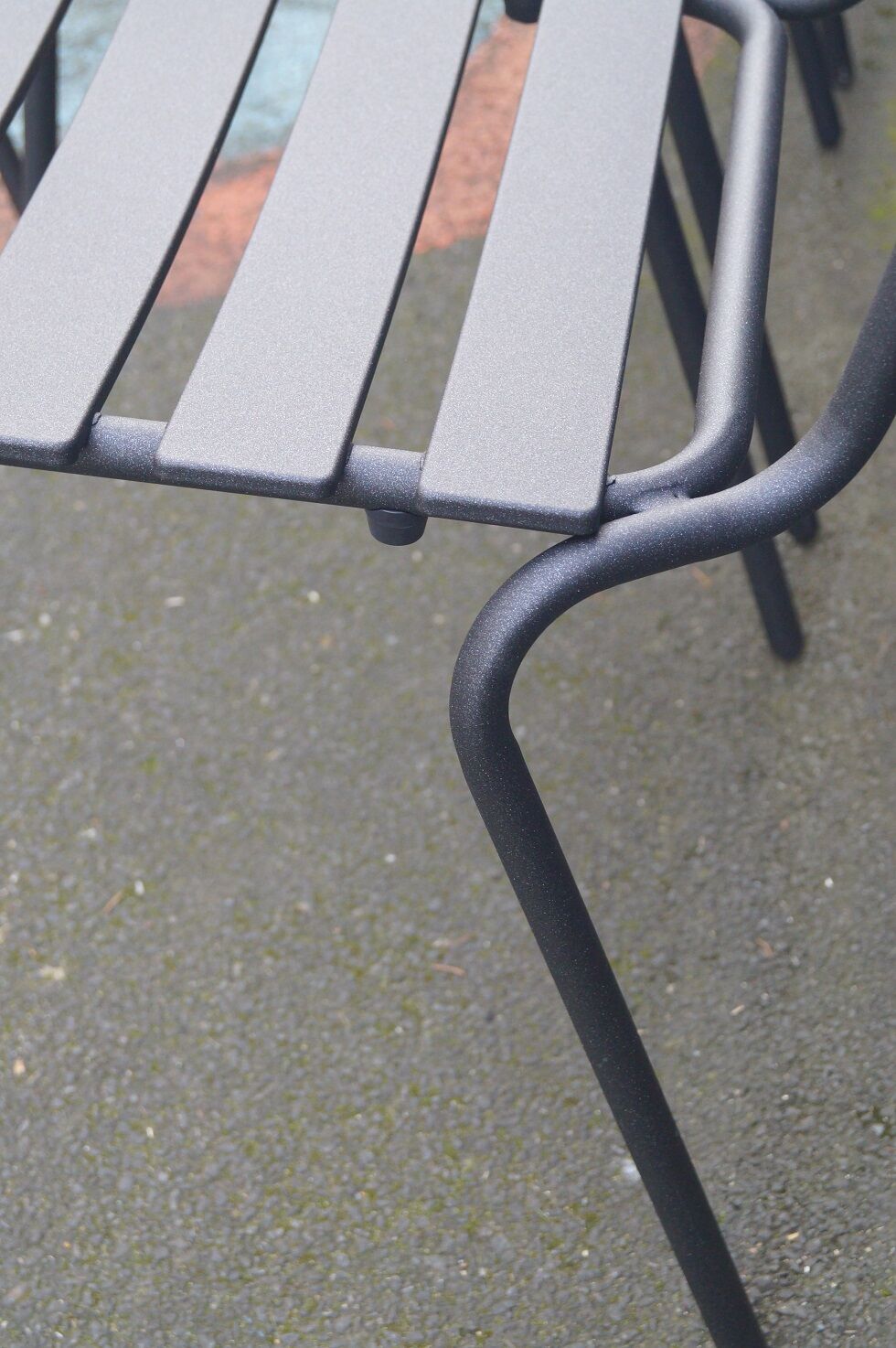 Suite of 8 steel bistro chairs