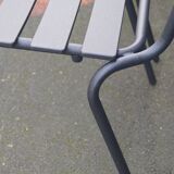 Suite of 8 steel bistro chairs