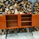 Vintage wooden and cane console