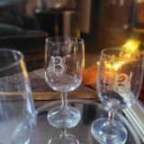 Set of 70s stemmed glasses