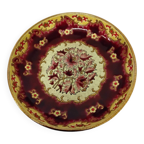 Plat rond creux en émaux de  Longwy
