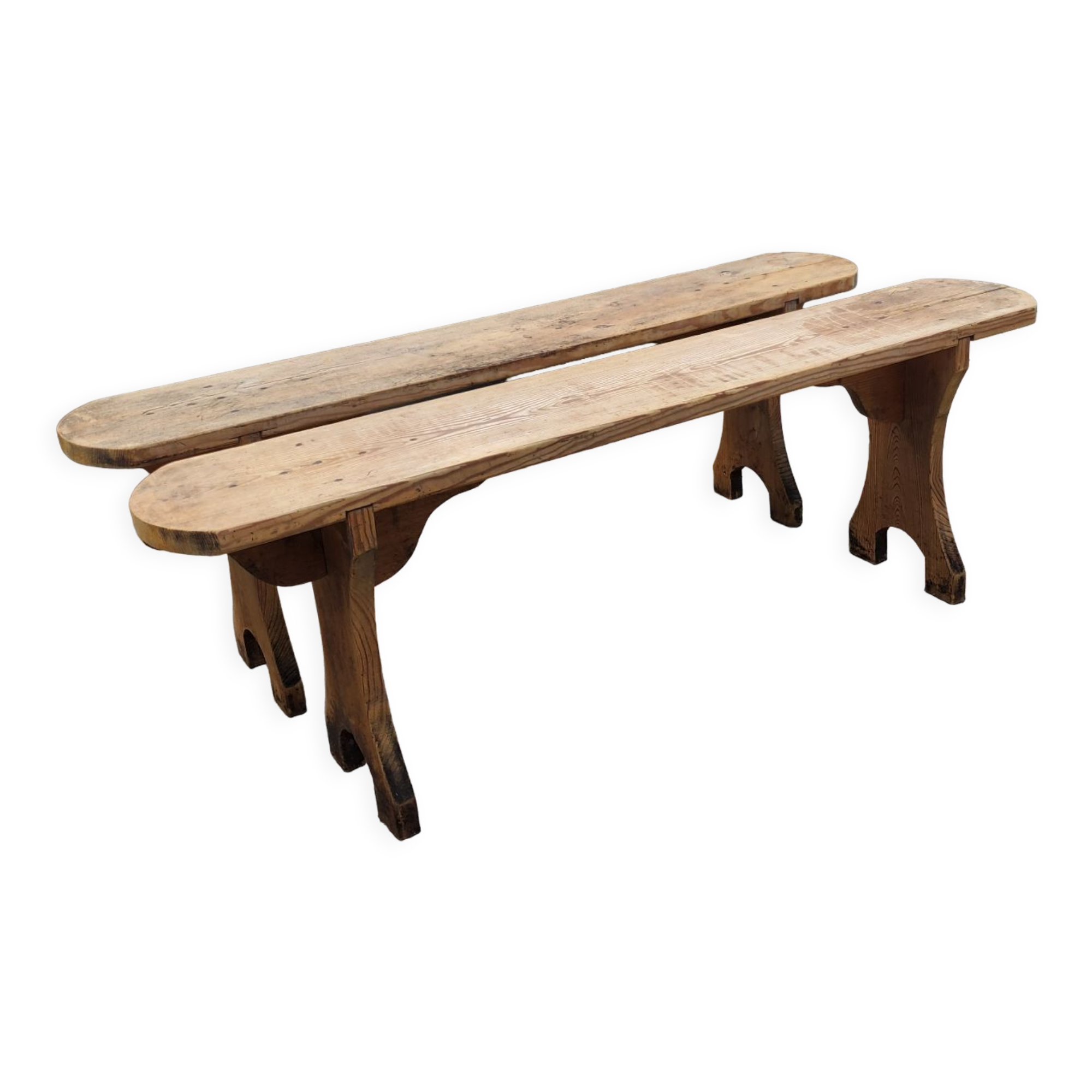 Pair of wooden benches