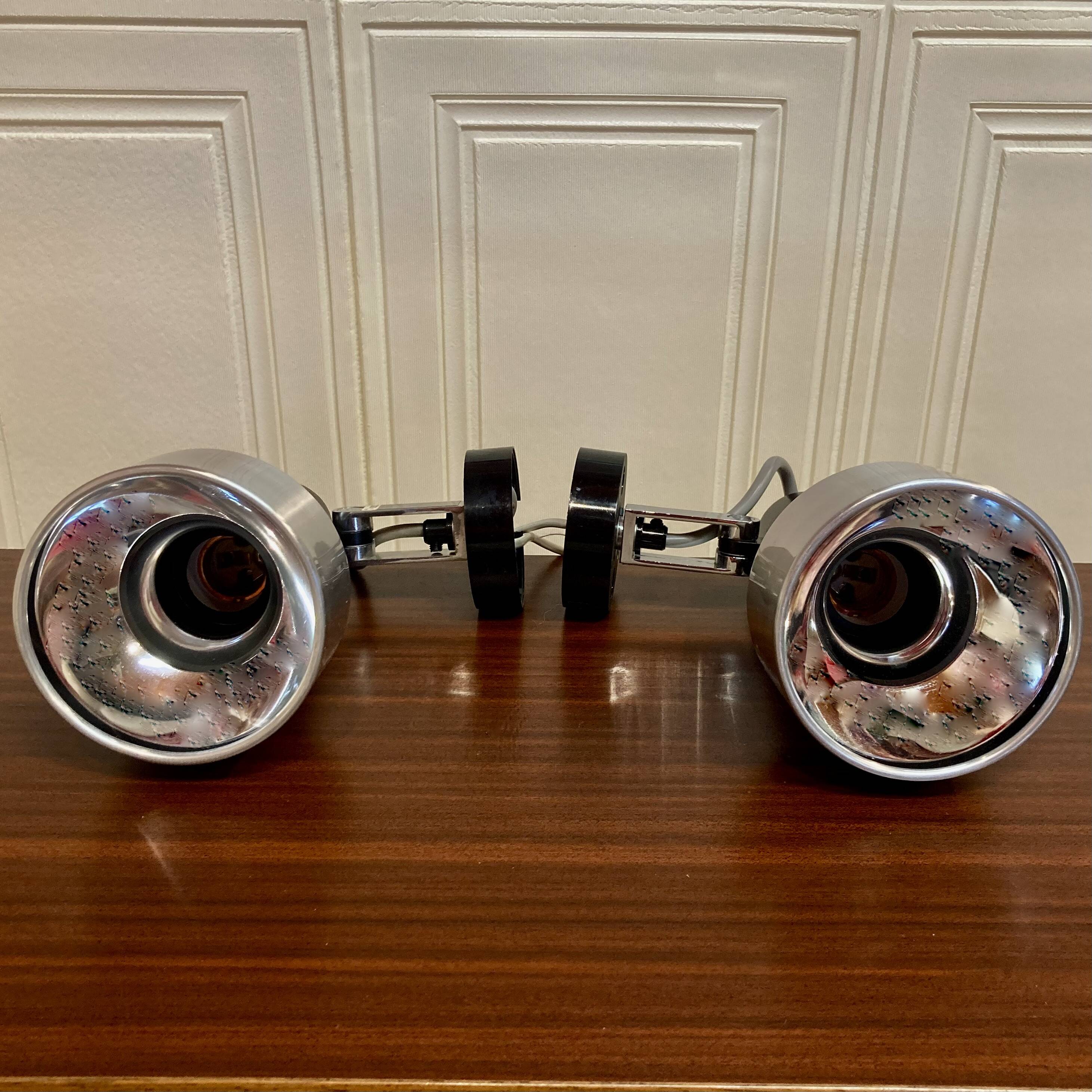 Pair of modular wall lights Scandinavian design 1960.