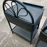 Wicker bedside pair