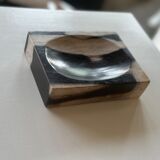 Symmetrical multicolored petrified wood soap dish