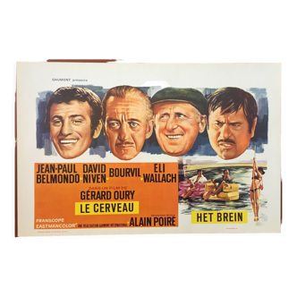 Affiche cinéma originale "Le Cerveau" Jean-Paul Belmondo 37x55cm 1969
