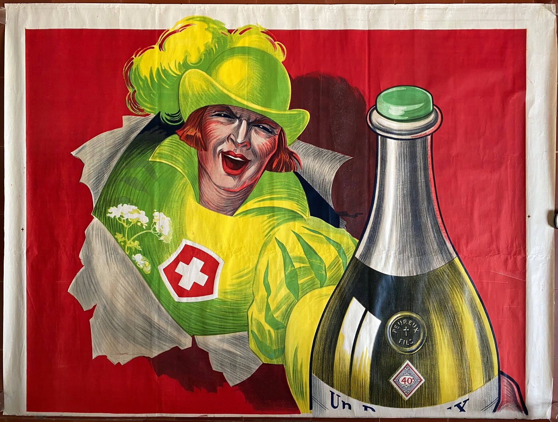 Original poster "Requiring a Fearful" Aperitif, Bistrot 160x240cm 1925