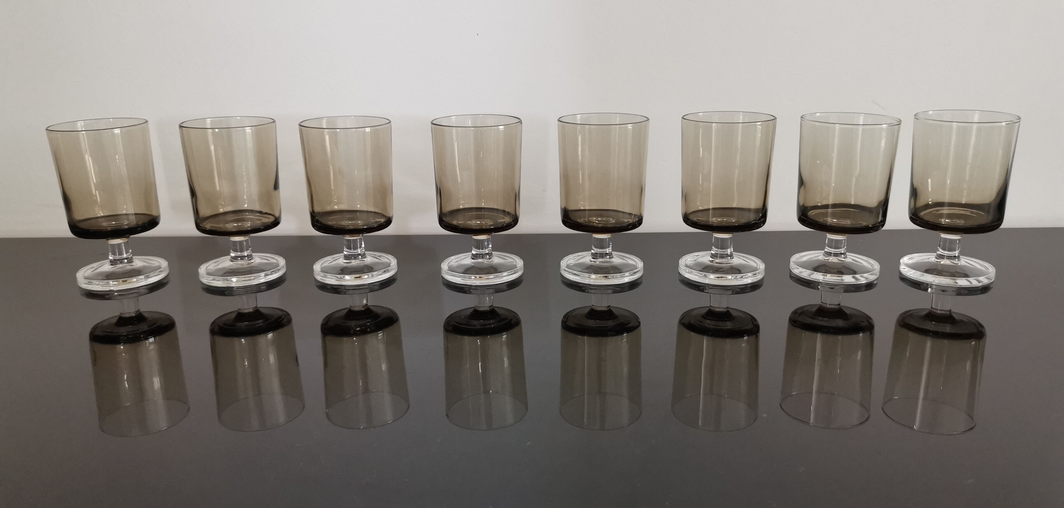Set of 8 glasses of white wine Cavalier Luminarc smoked vintage