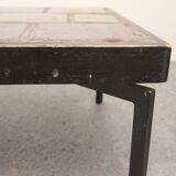 Mid century modernist rectangular coffee table with ceramic tiles top