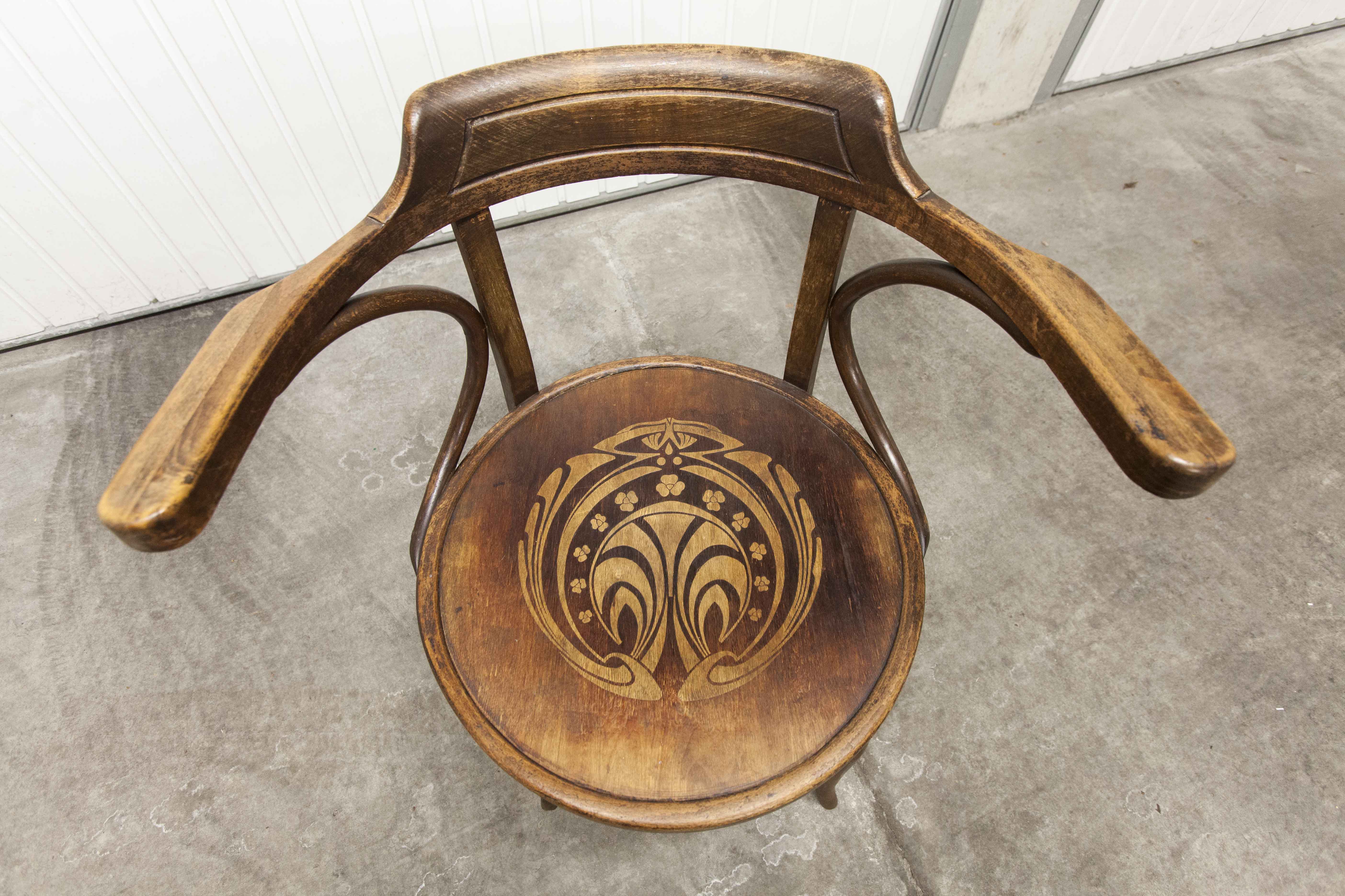Office chair Baumann 1914 curved wood