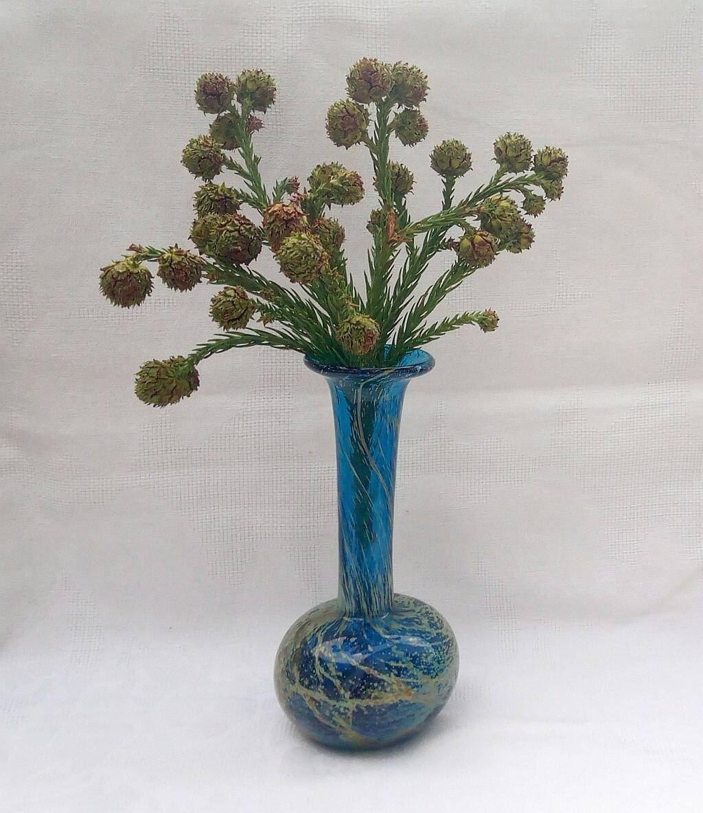Mdina Glass Bud Vase Malta  by Michael Harris  Hand Blown MCM Signed
