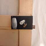 Old glazed door with its shutter