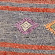 5x7 Tile Red & Grey Kilim Rug, Handwoven Vintage Kilim Rug, 140x221Cm