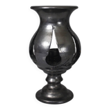 Jean Marais in Vallauris Black glazed candle holder 1970s