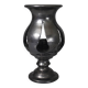 Jean Marais in Vallauris Black glazed candle holder 1970s