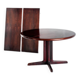 Scandinavian dining table with two extensions.Gudme Mobelfabrik. Rosewood. Denmark, 1960s