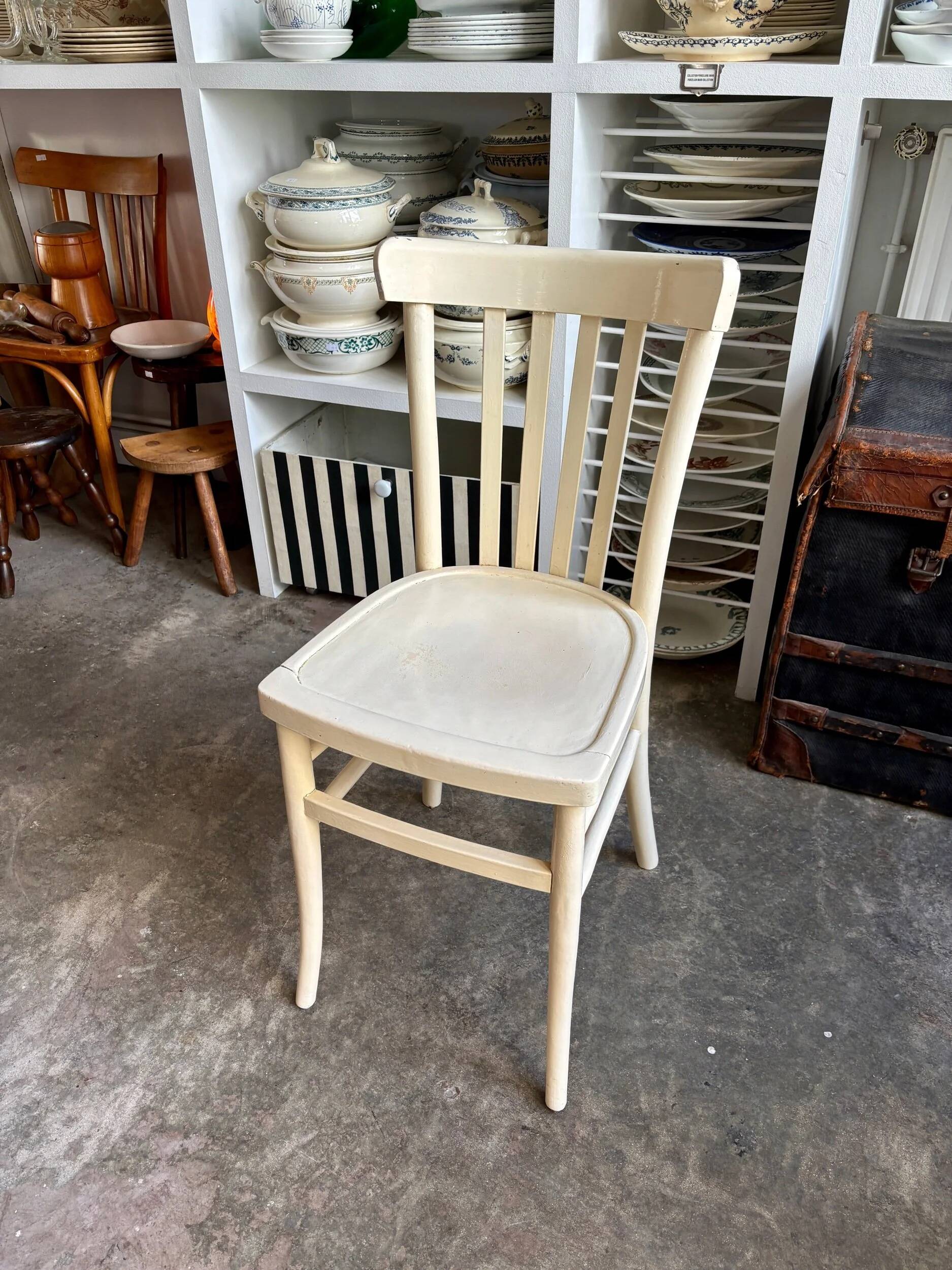 Beige bent beech bistro chair no. 2