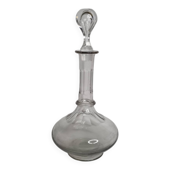 Baccarat crystal gondola decanter, flat ribs, Art Deco 1907