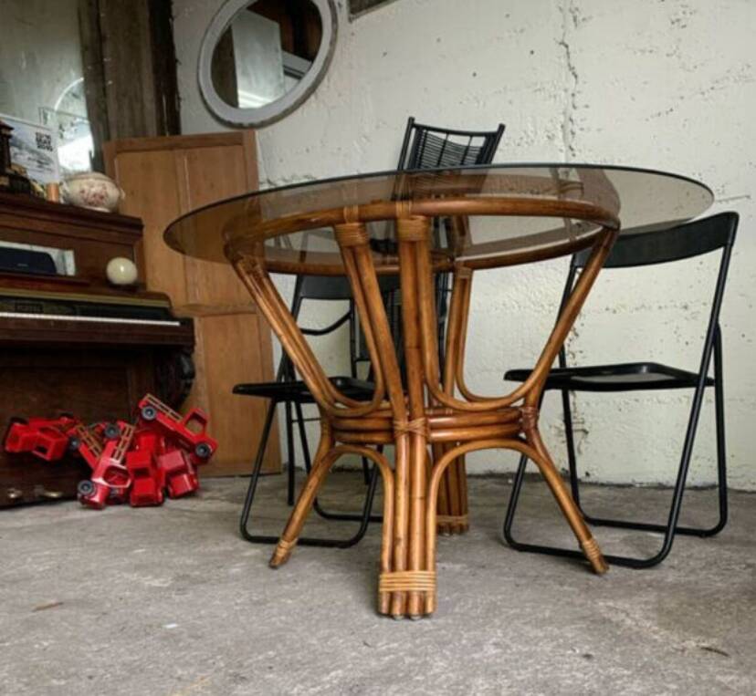 1970s bamboo table