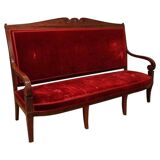 18th Century French Hand Carved Mahogany Upholstered Sofa in the style of George Jacob