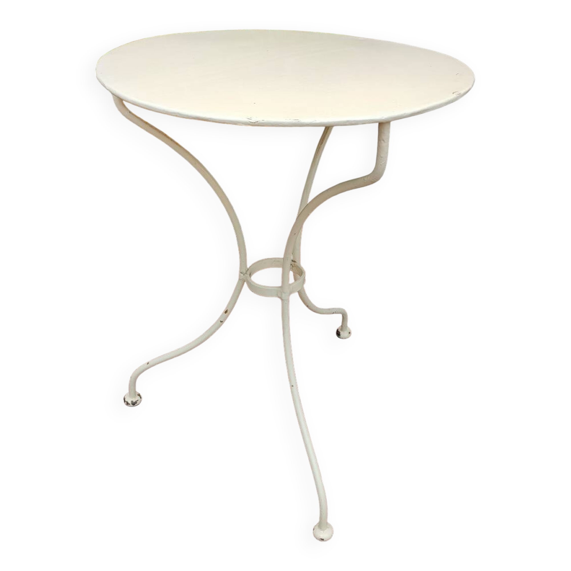 Old white iron garden table
