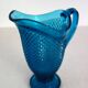 Vintage cut glass blue pitcher