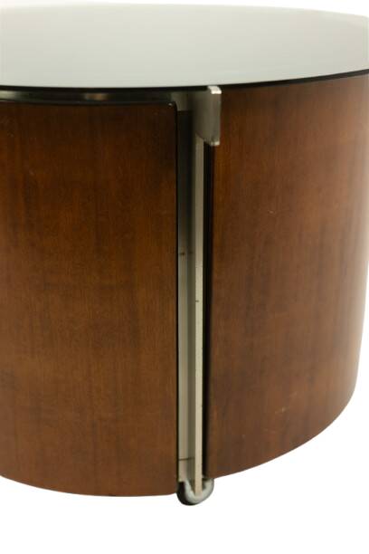Eugenio Gerli, for Tecno. Round coffee table with integrated bar. Circa 1960.