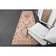 1970s Turkish Oushak Handmade Wool Cotton Pink Runner Rug 98x327