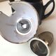 Guy Degrenne salam calorifuge teapot 4 ceramic cups - vintage chrome 70
