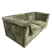 Vintage Modular Velvet Sofa Olive 2 seater