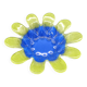 Vintage glass pressed blue & lime green bowl / flower holder