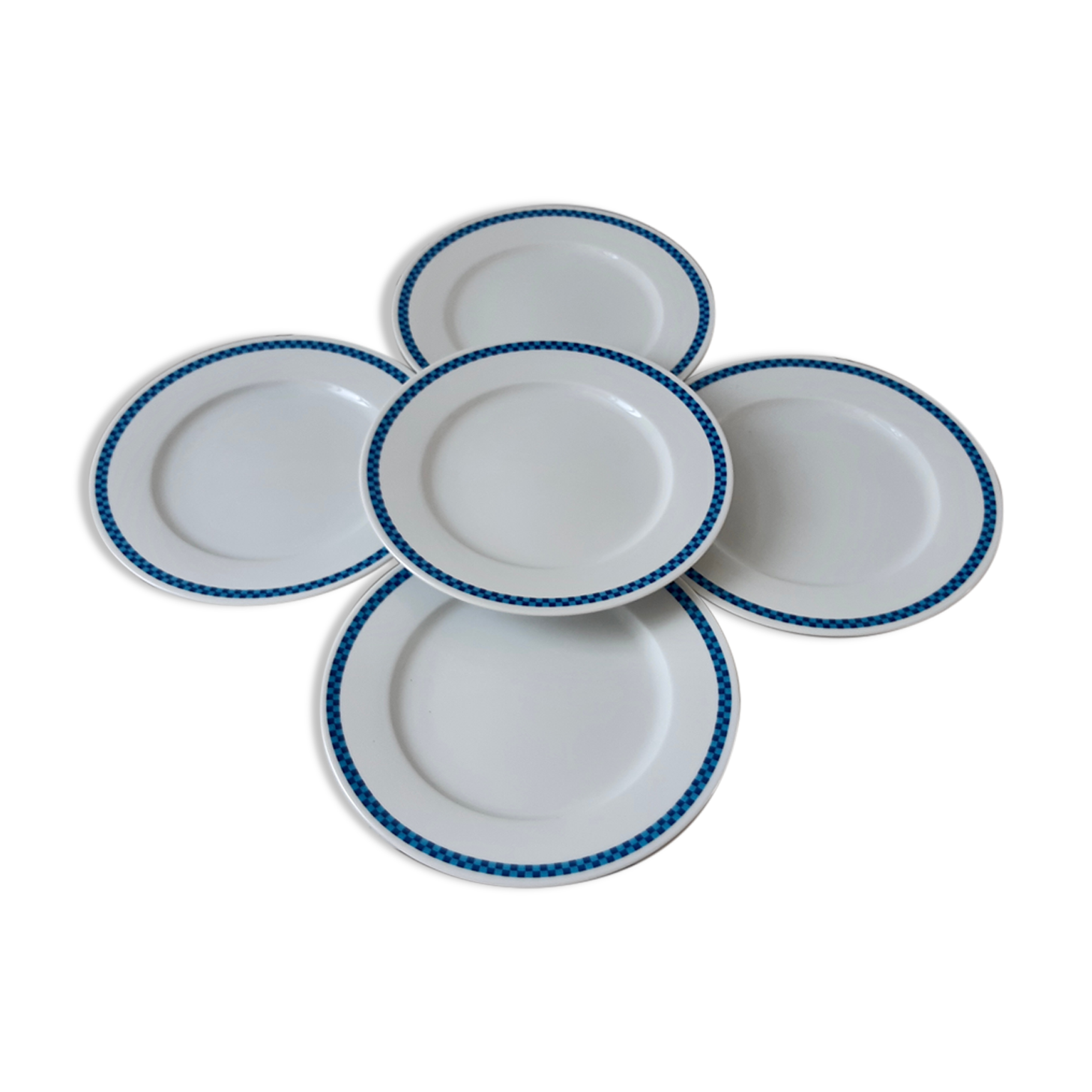 Set of 5 flat plates Lustucru vintage 1970