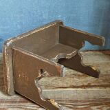 Mini-bench stool in old patinated solid wood