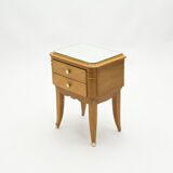 Paire de chevets en sycomore laiton miroir par Jean Pascaud 1940