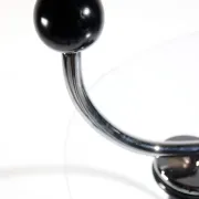 Vintage Bauhaus-style serving trolley with glass top