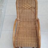 Children's rocking chair in rattan and wicker