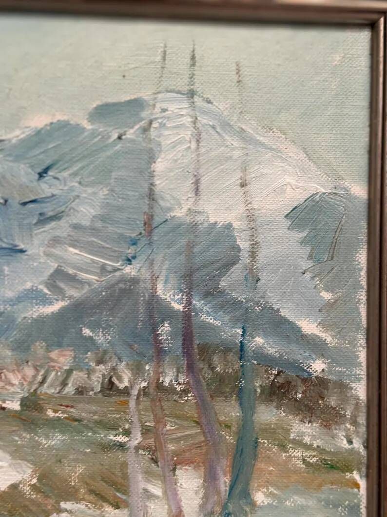Original Swedish Oil Painting - "Nature Scene" by Maja Sjöberg - Signed - Vintage and Framed - 35.5 × 43.5 cm (14" × 17.1")