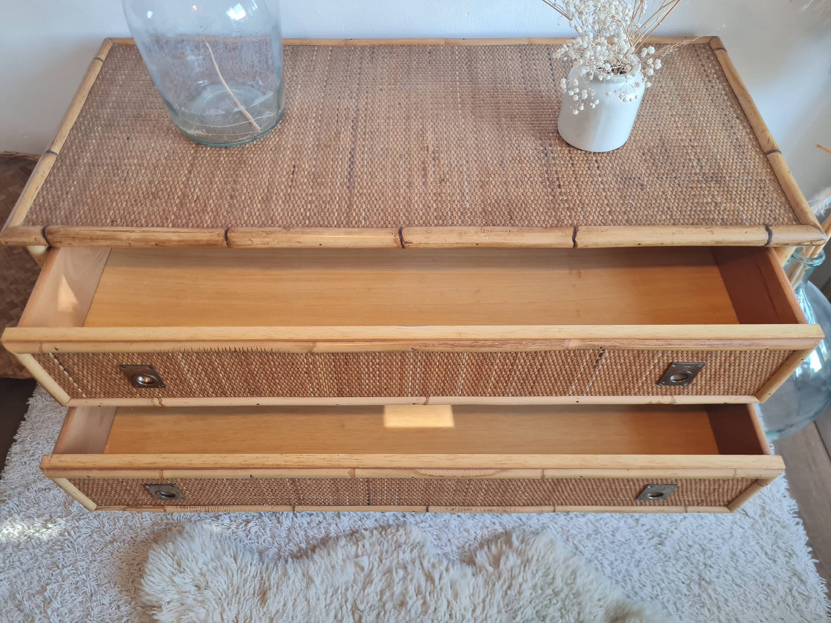 Rattan chest of drawers circa 1970 - Dal Vera
