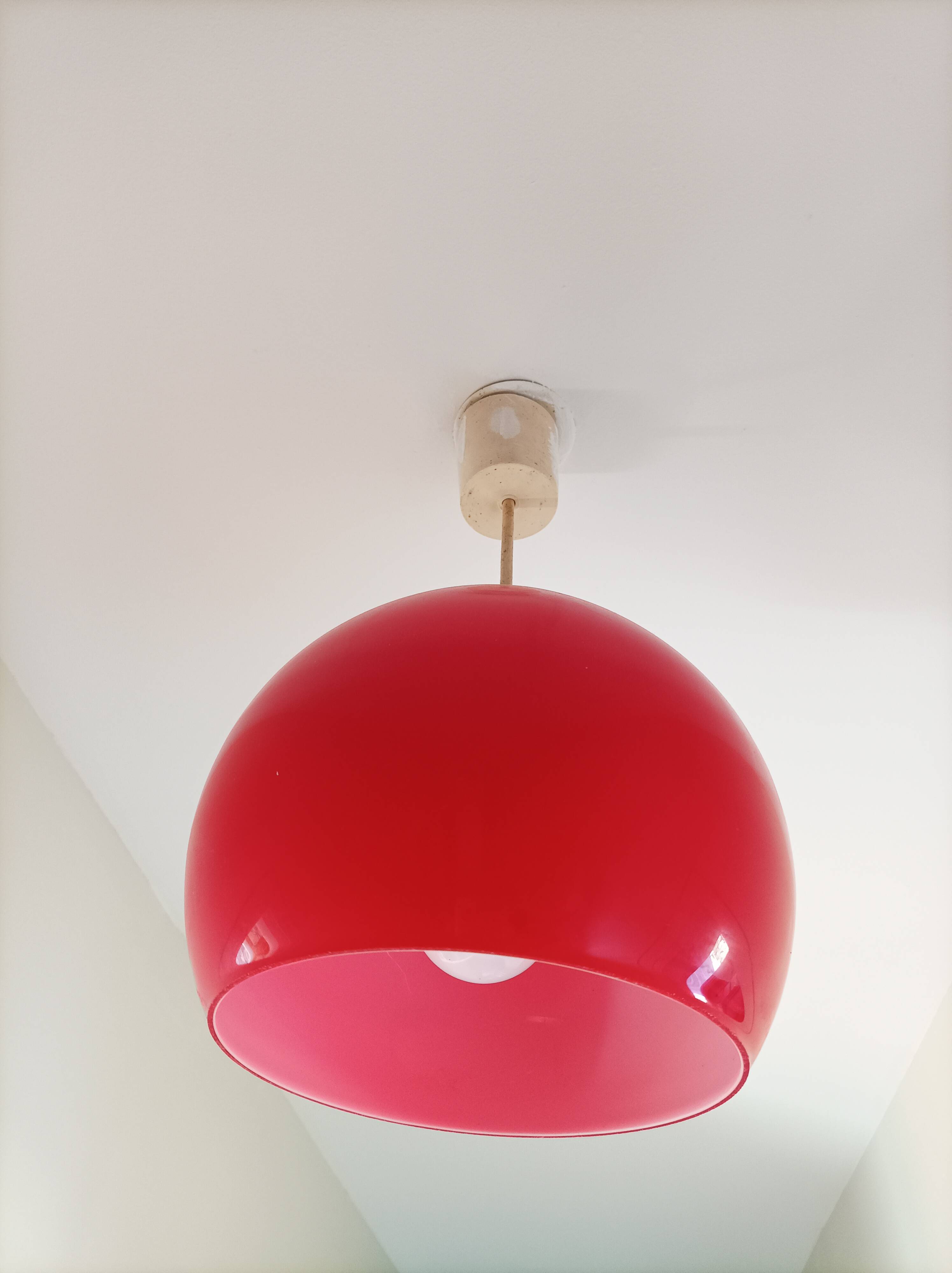 2 opaline ball suspensions, 1970s