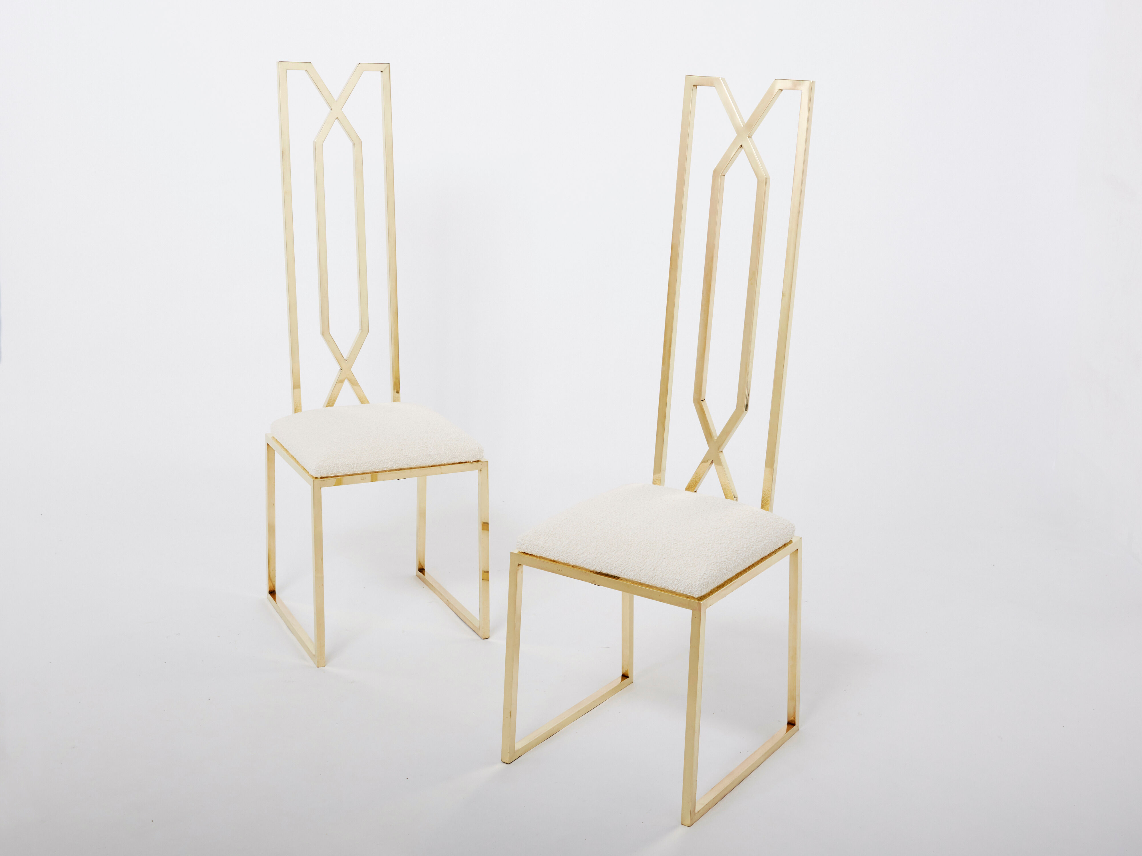 Pair of brass chairs Alain Delon for Jean Charles 1970