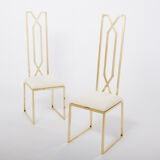 Pair of brass chairs Alain Delon for Jean Charles 1970