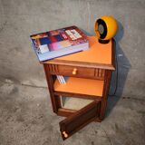 Art Deco orange bedside table