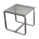 Table d'appoint metal et verre 1970