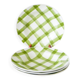 Set of 4 Moulin des Loups soup plates, Scottish model, green tiles, 1950