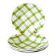 Set of 4 Moulin des Loups soup plates, Scottish model, green tiles, 1950